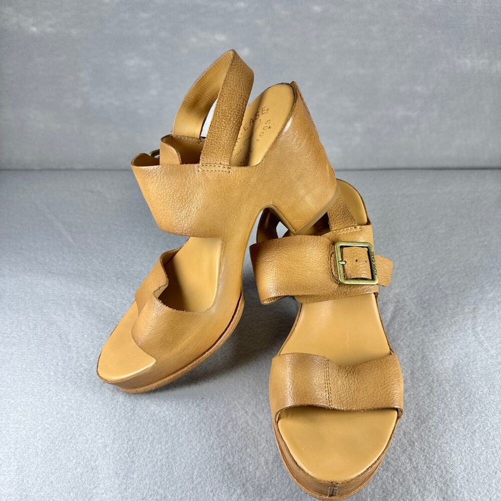 Kork Ease San Carlos platform sandals - tan natural sling back heels size 10M